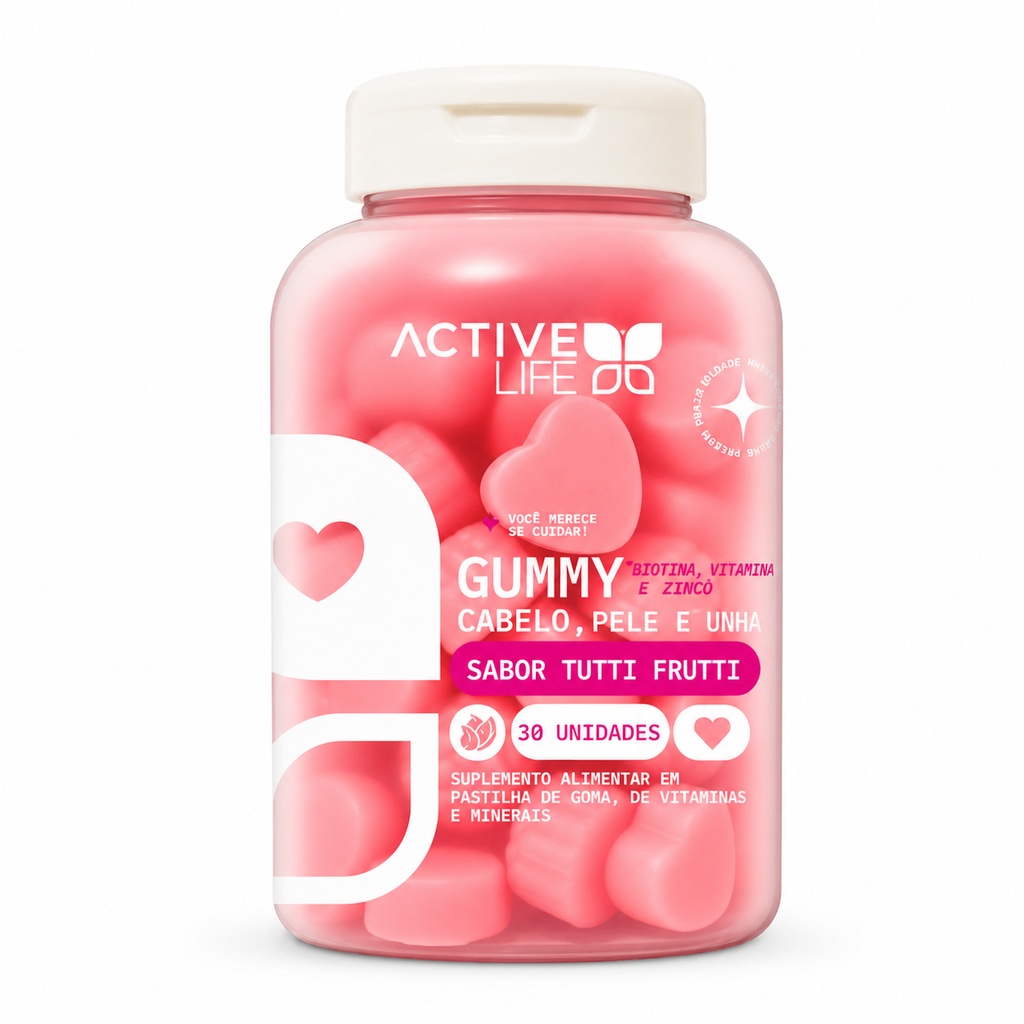 ACTIVE LIFE GUMMY CABELO PELE UNHA TUTTI FRUTTI 30 GOMAS
