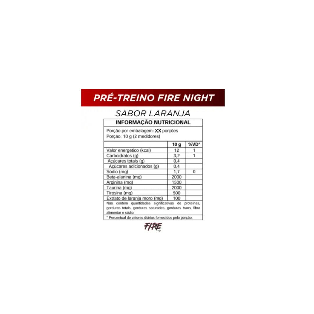 FIRE PRE TREINO LARANJA NIGHT 150G