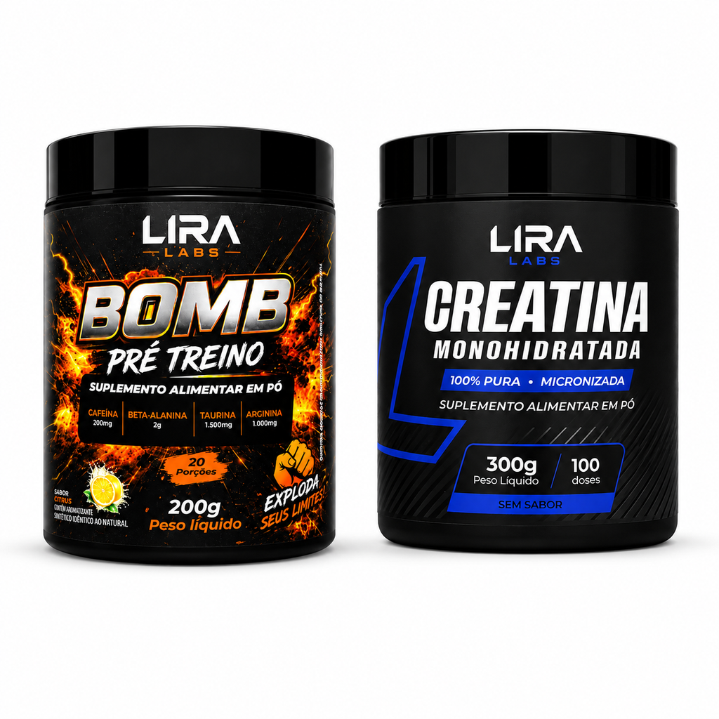 COMBO LIRA LABS CREATINA + PRÉ TREINO LIMÃO SICILIANO