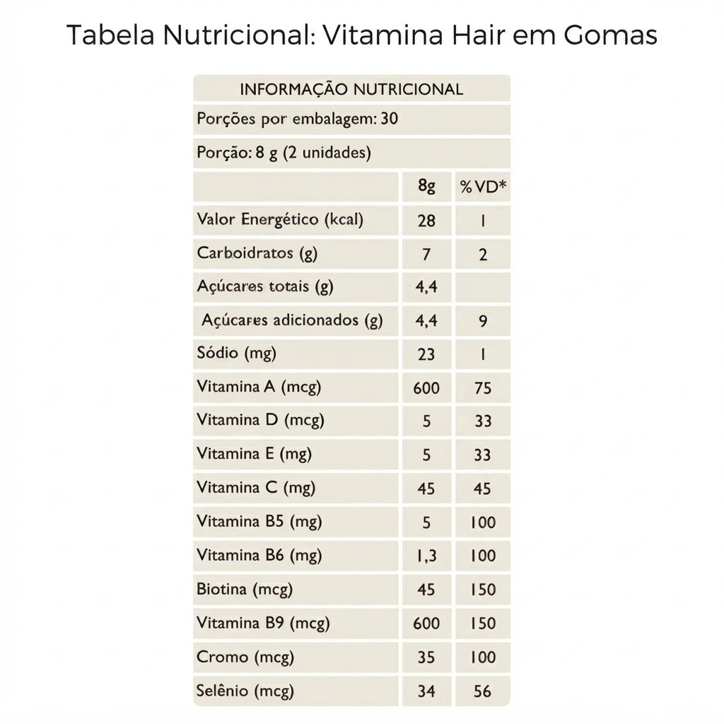 VITA PREMIUM HAIR EM GOMAS - MORANGO - VITAMINA PARA OS CABELOS