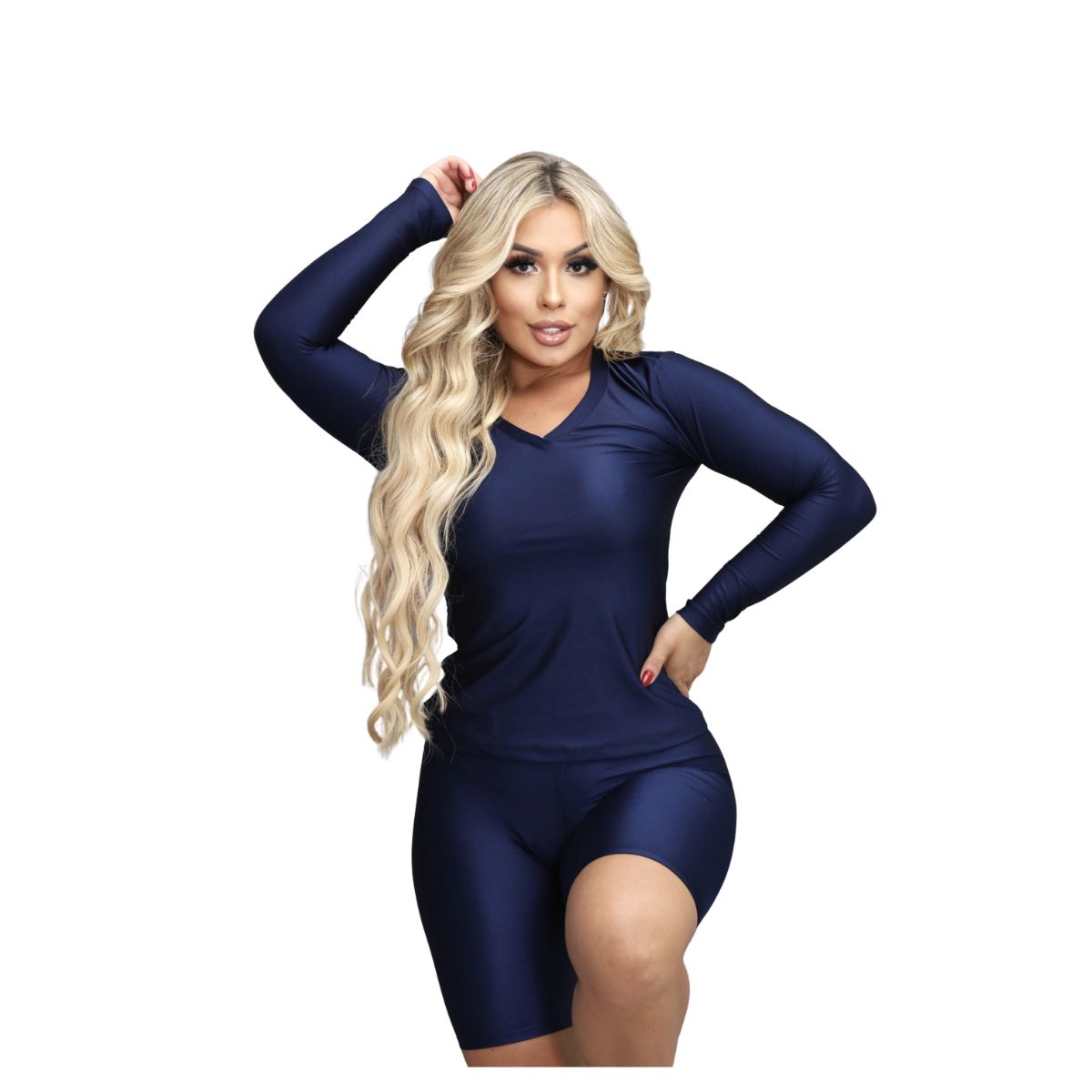 BLUSA LONGA GOLA V - TRILOBAL