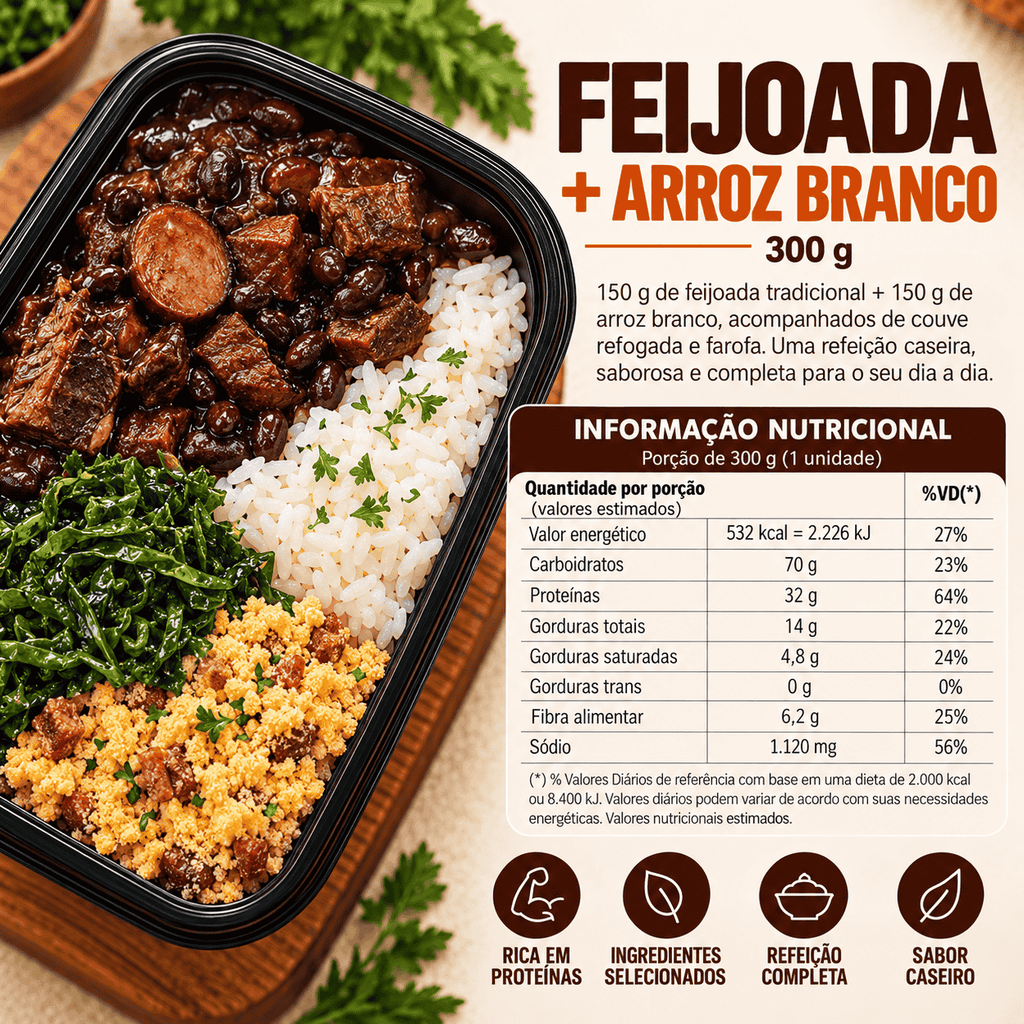 Marmita Congelada Fits Feijoada 300gr