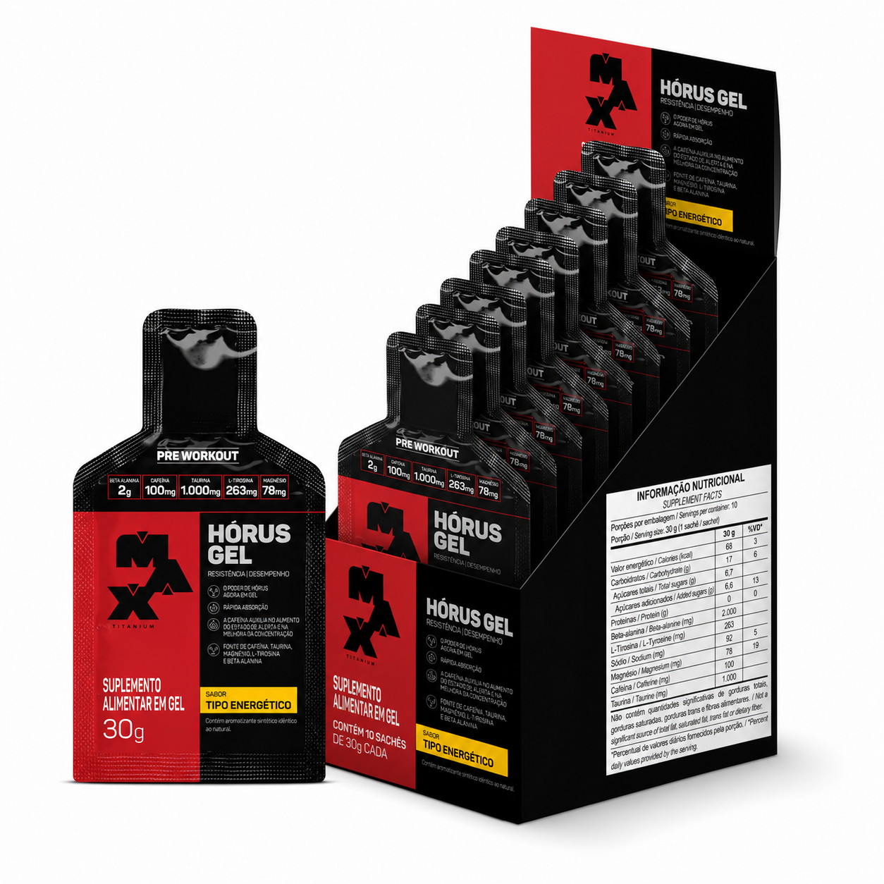 PRÉ TREINO HÓRUS GEL ENERGETICO 30G