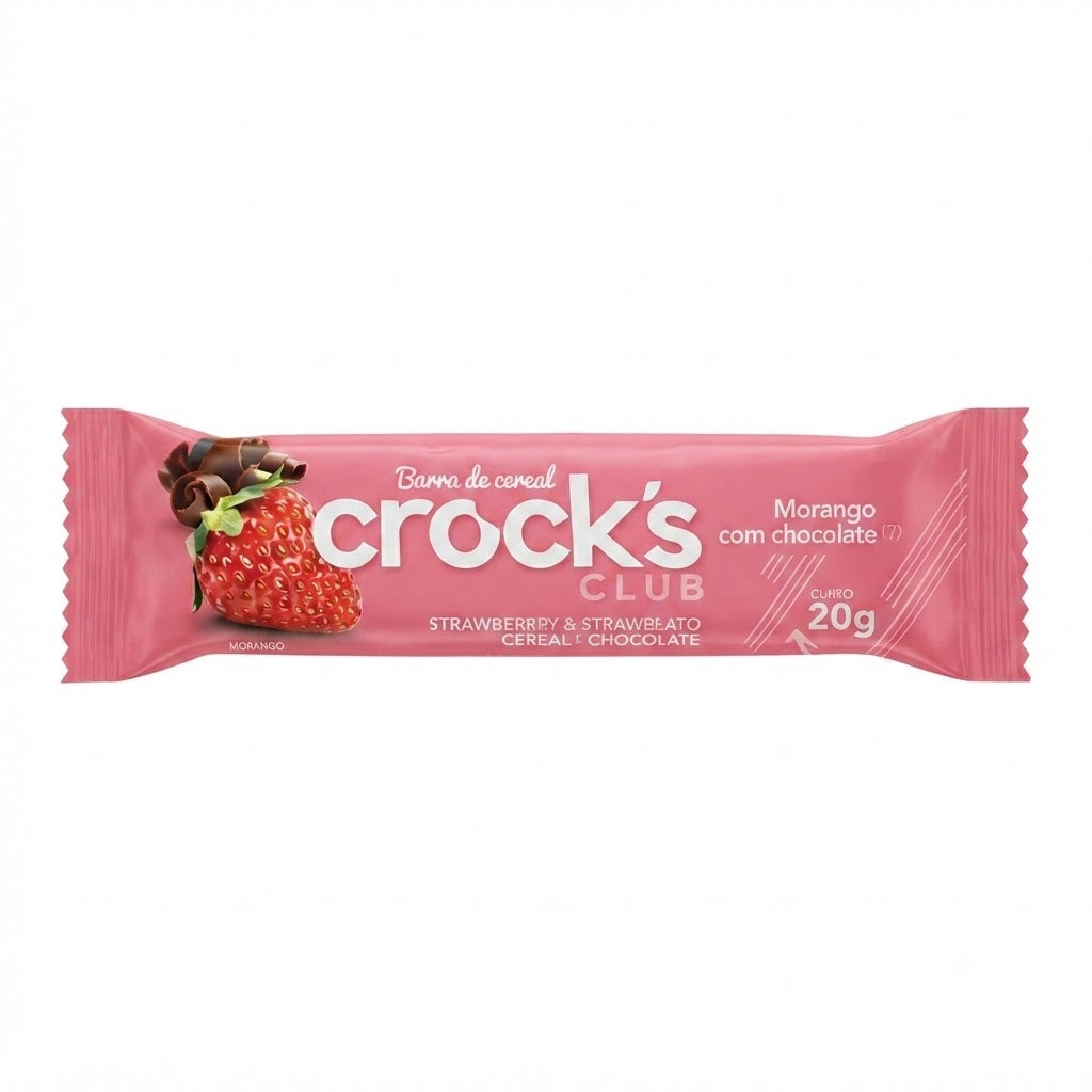 CROCKS CLUB BARRA DE CEREAL MORANGO C/ CHOCOLATE 20G