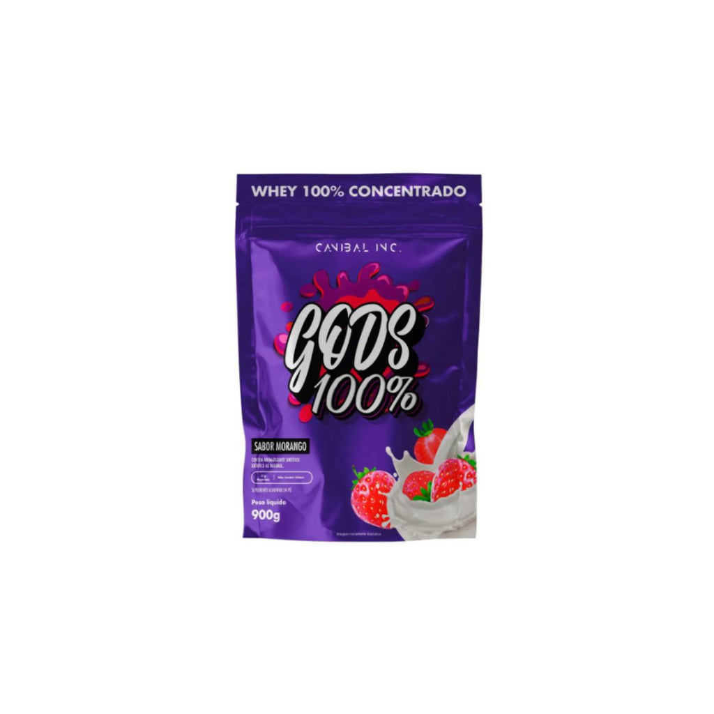 GODS WHEY 100% 900G MORANGO (POUCH)