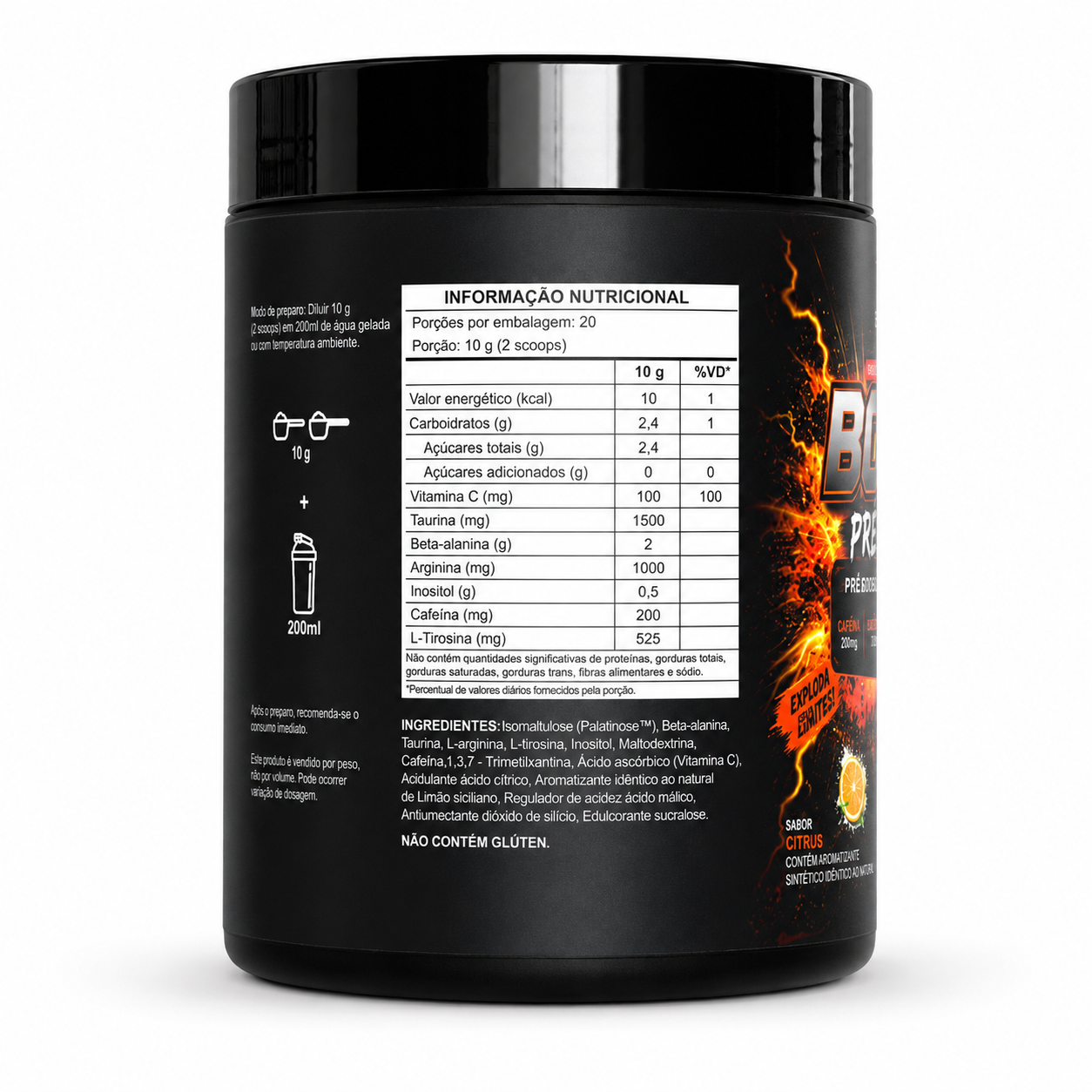PRE TREINO LIRA LABS BOMB LIMÃO CICILIANO 200G