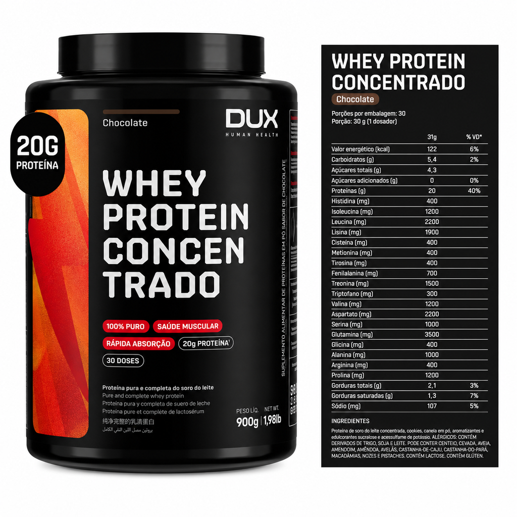 WHEY CONCENTRADO DUX POTE HUMAN HEALT COOKIES 900 GR