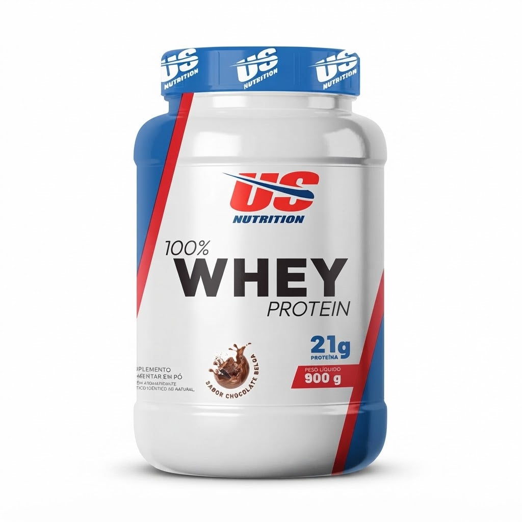 WHEY US NUTRITION 100% CHOCOLATE BELGA PT 900GR