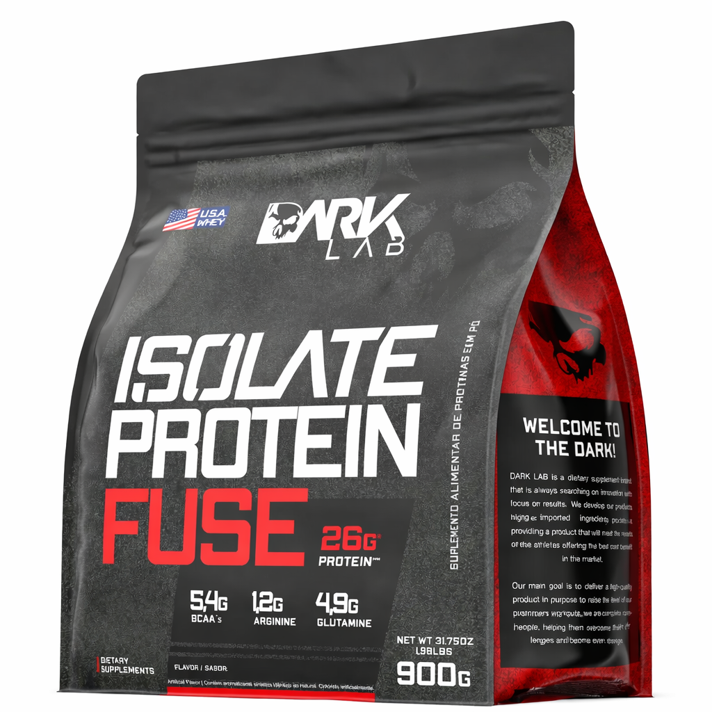 WHEY PROTEINA ISOLADA DARK LAB PROTEIN FUSE REFIL MORANGO 900G