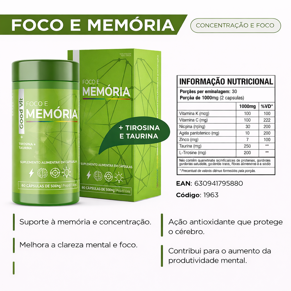GOOD VIT FOCO E MEMORIA 60CAPS
