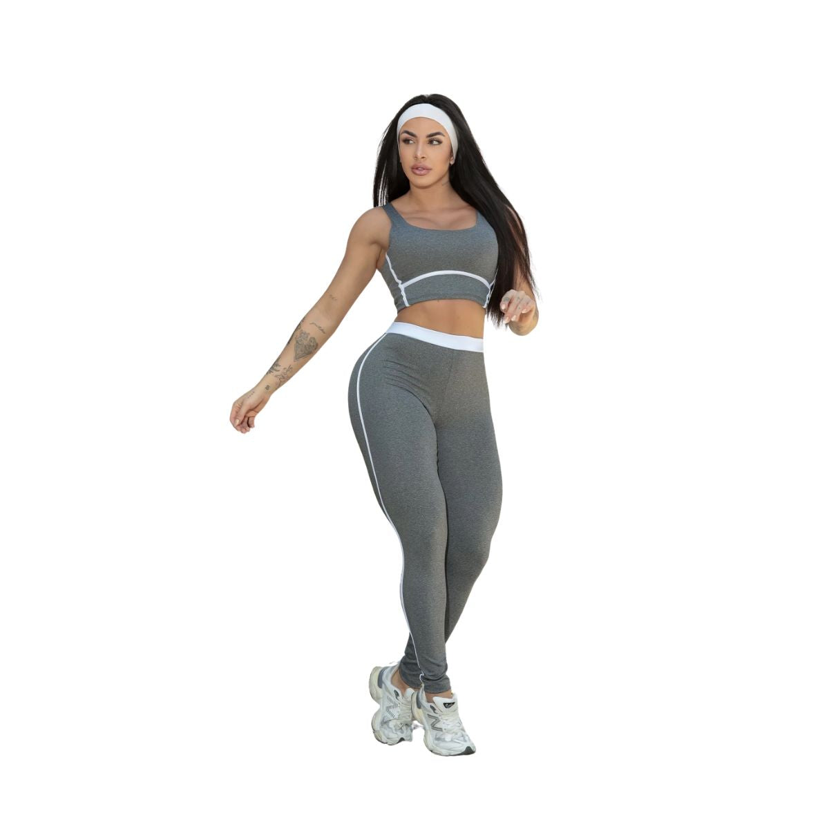 CONJUNTO LEGGING FAIXA E TOP DUPLO VIES SUPLEX DE POLIESTER