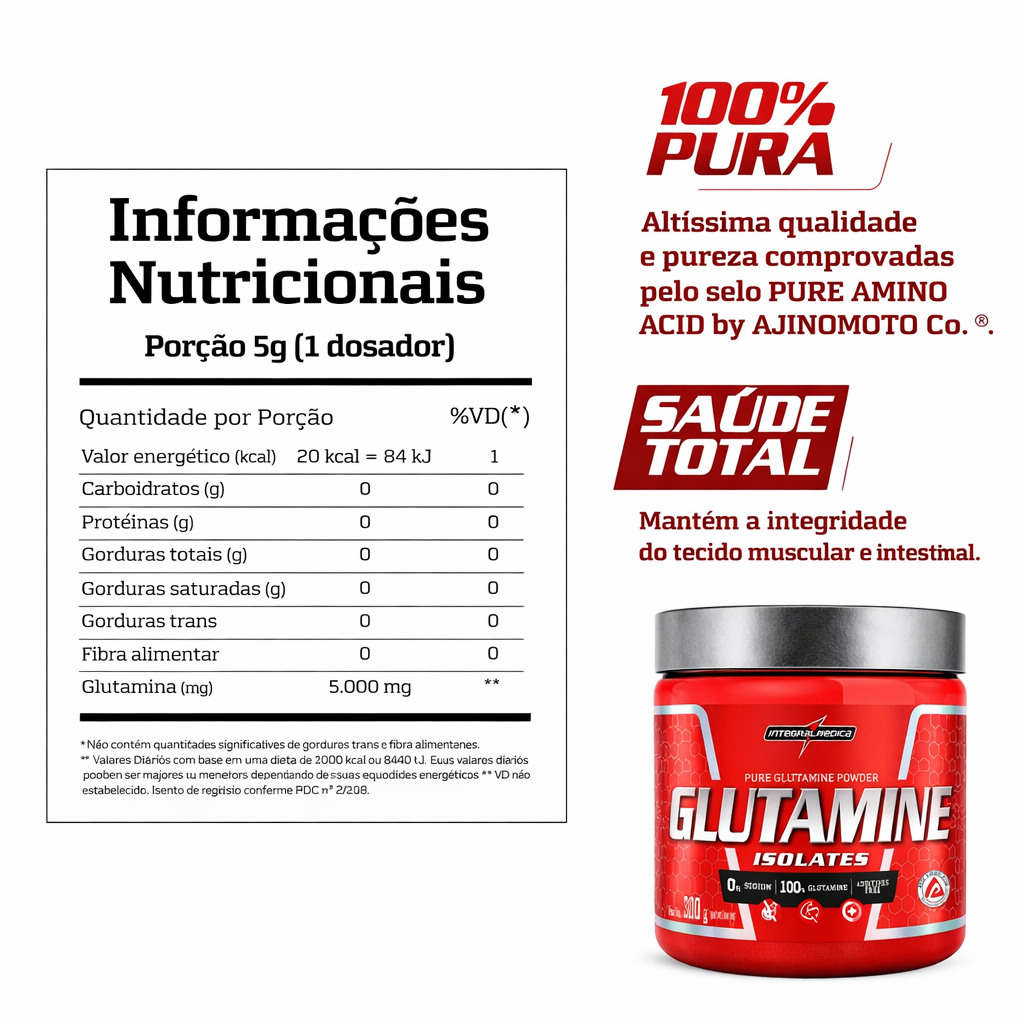 GLUTAMINE INTEGRALMEDICA NATURAL 300G