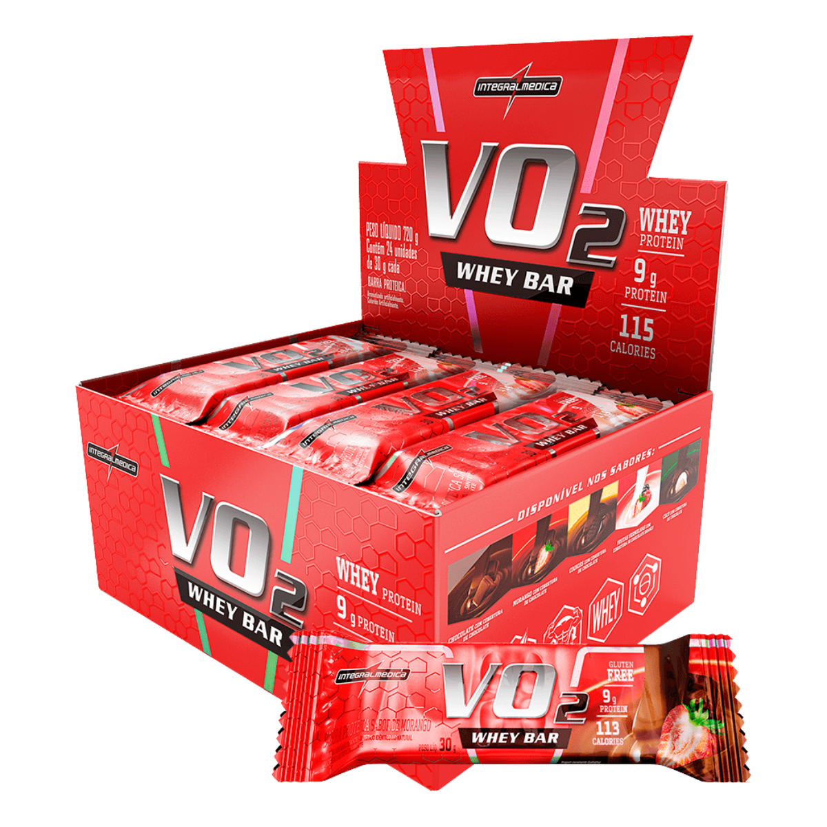 INTEGRAL M VO2 WHEY BAR MORANGO 30GR