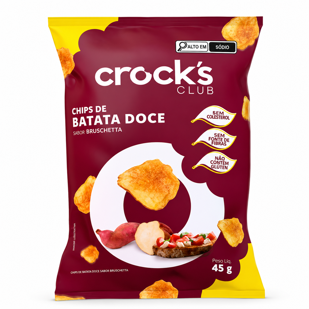 CROCKS CLUB BATATAS DOCE CHIPS BRUSCHETA 45G