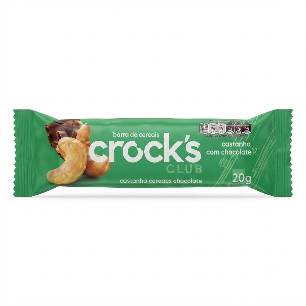 CROCKS CLUB BARRA DE CEREAL CASTANHA C/ CHOCOLATE 20G