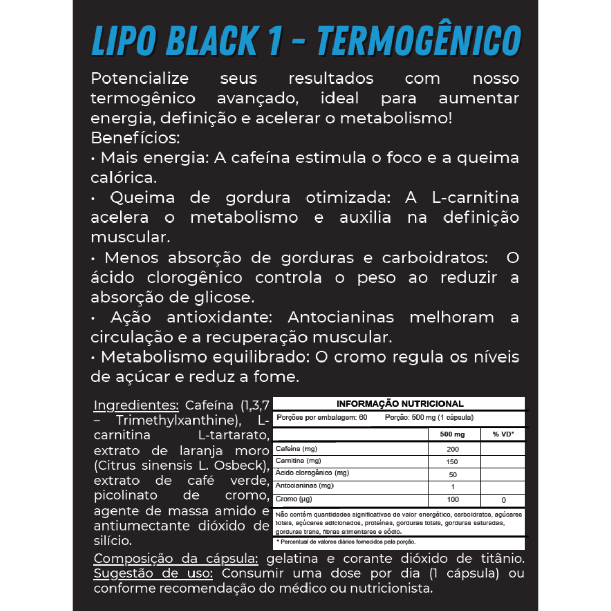 LIPO BLACK 1 SUPER SIZE  200 GR