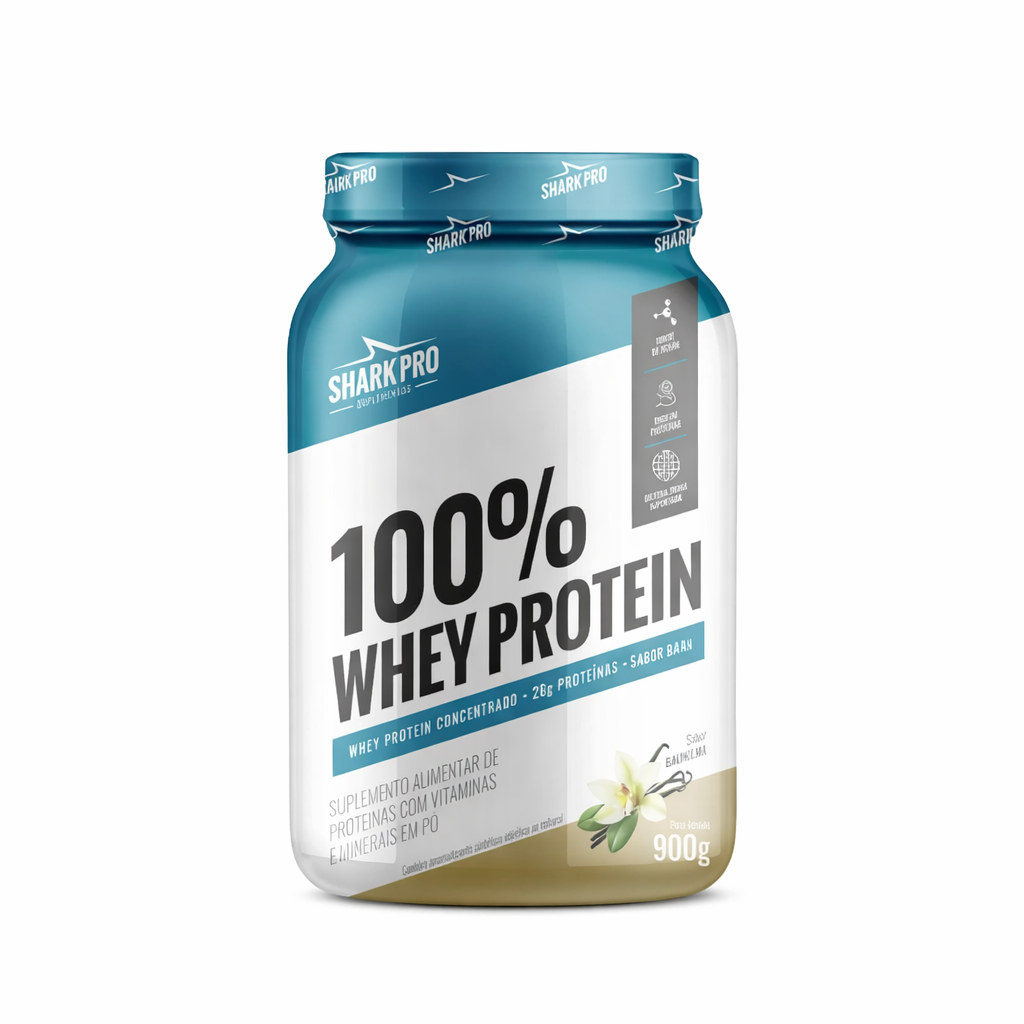 100% WHEY PROTEIN BAUNILHA POTE 900G