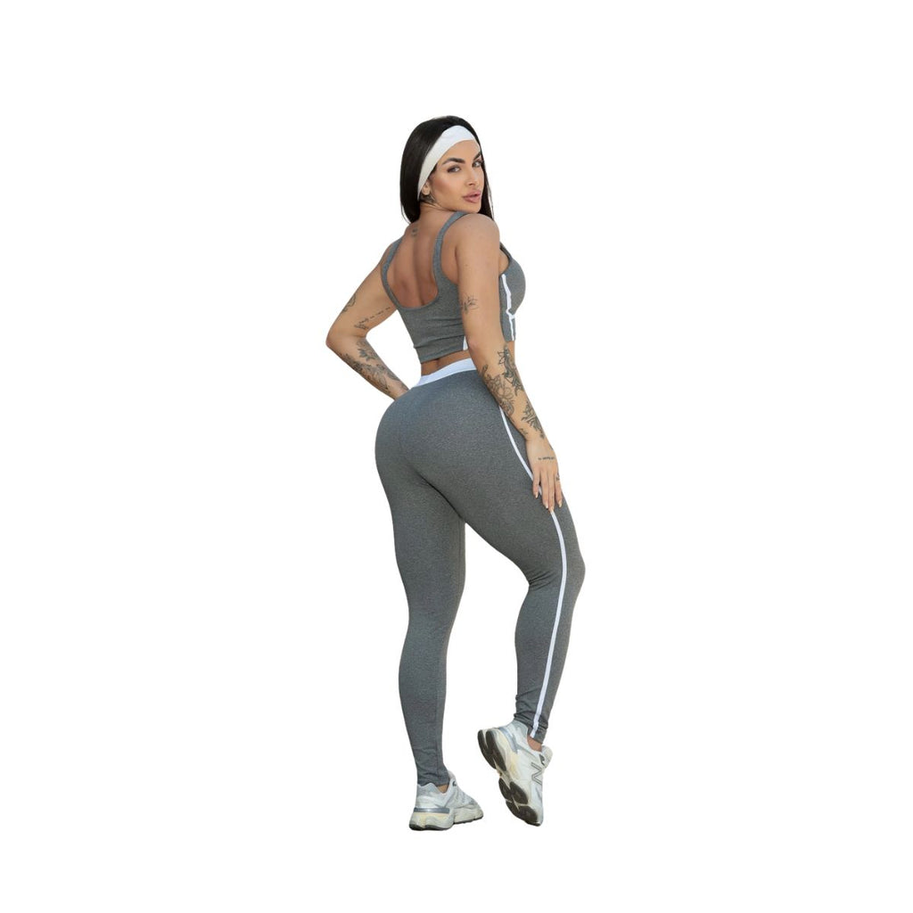 CONJUNTO LEGGING FAIXA E TOP DUPLO VIES SUPLEX DE POLIESTER