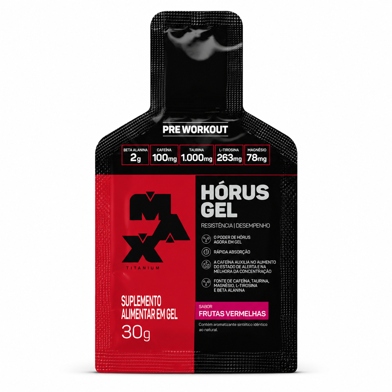 PRÉ TREINO HÓRUS GEL  FRUTAS VERMELHAS  30GR