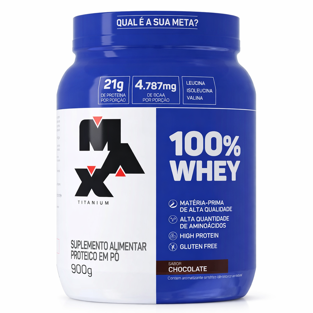MAX 100% WHEY POTE 900G CHOCOLATE