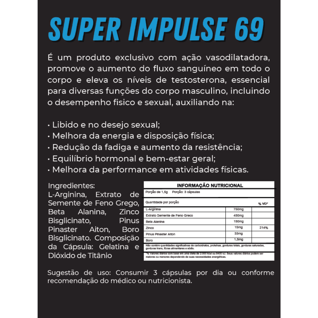 ESTIMULANTE SEXUAL SUPER SIZE IMPULSE 60 cps