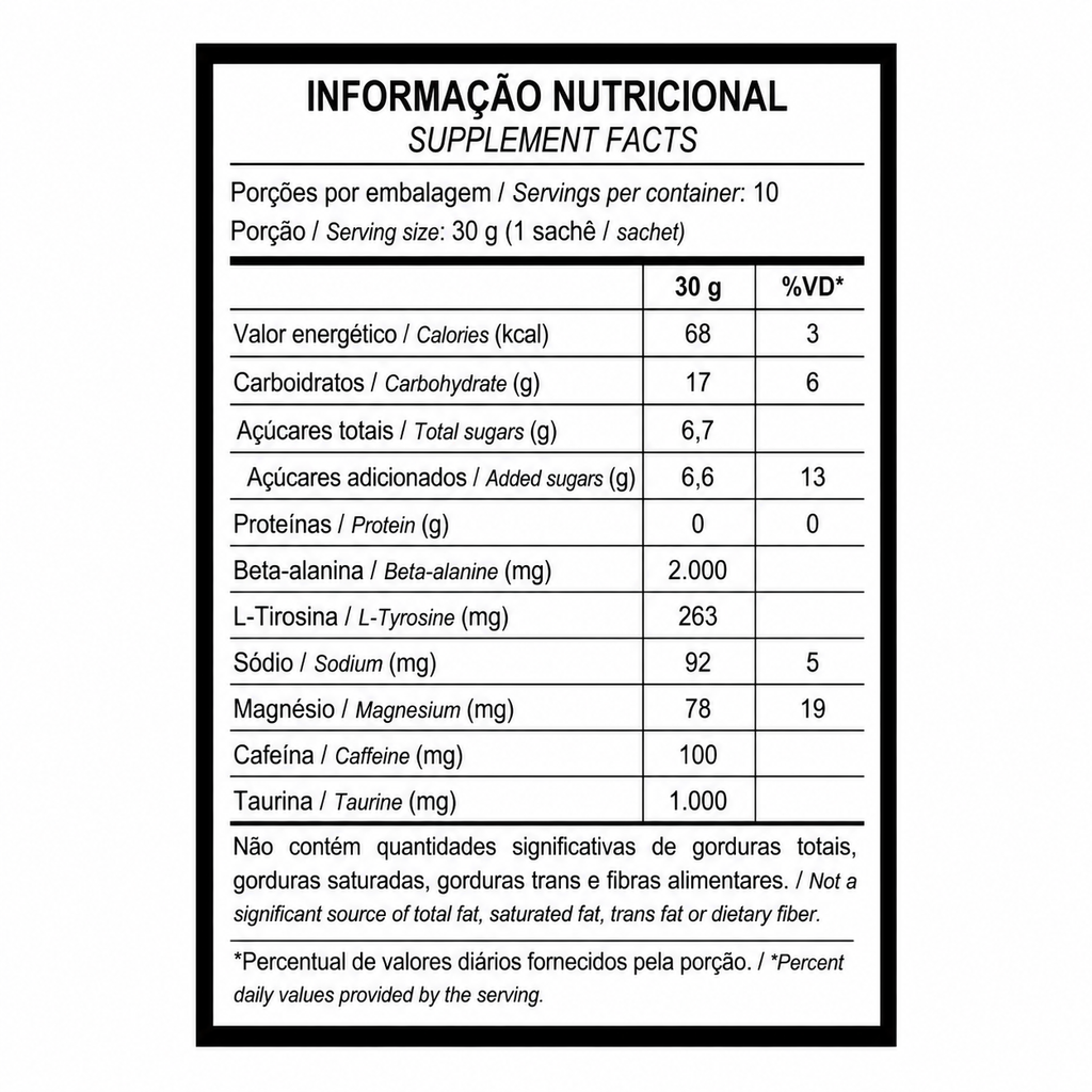PRÉ TREINO HÓRUS GEL  FRUTAS VERMELHAS  30GR