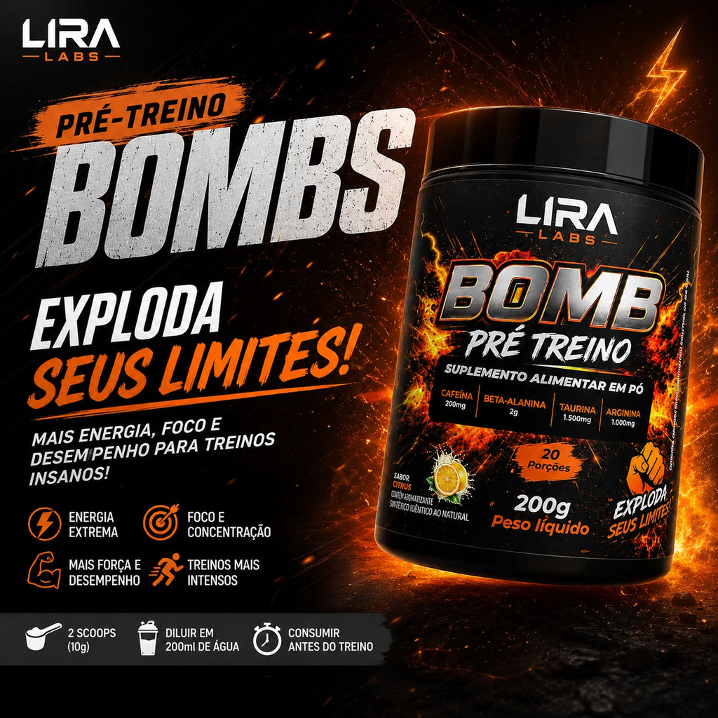 PRE TREINO LIRA LABS BOMB LIMÃO CICILIANO 200G