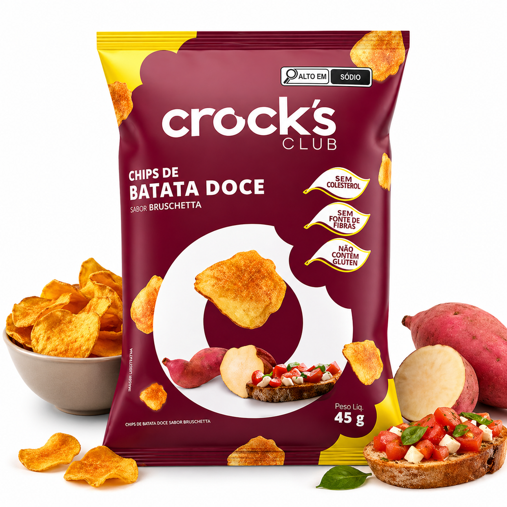 CROCKS CLUB BATATAS DOCE CHIPS BRUSCHETA 45G