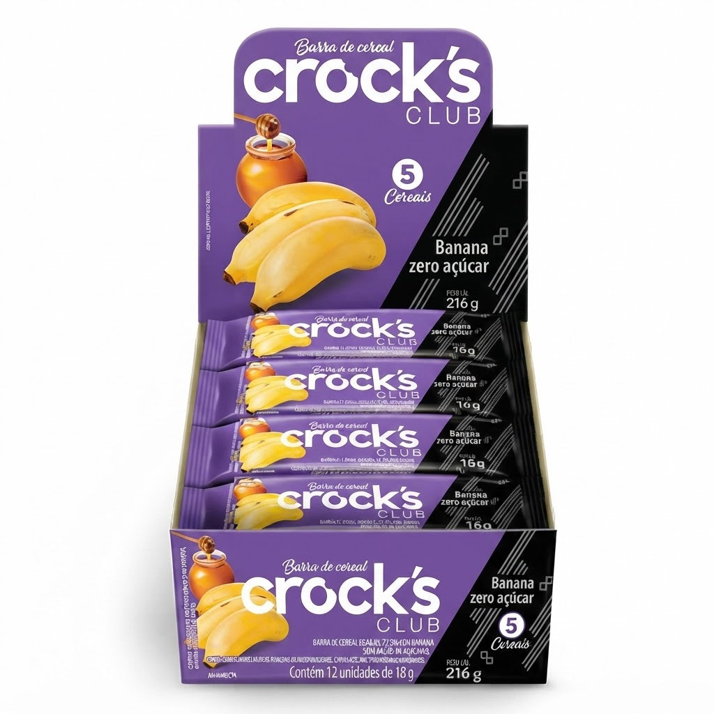 CROCKS CLUB BARRA DE CEREAL ZERO ACUCAR BANANA 18G