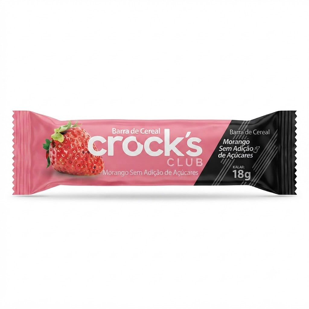 CROCKS CLUB BARRA DE CEREAL ZERO ACUCAR MORANGO 18G