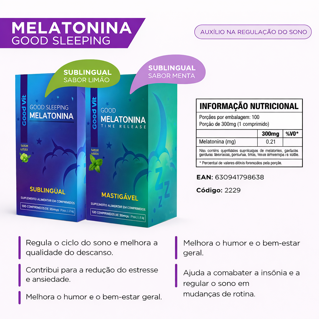 GOOD VIT MELATONINA LIMAO 100 CPR MASTIGA