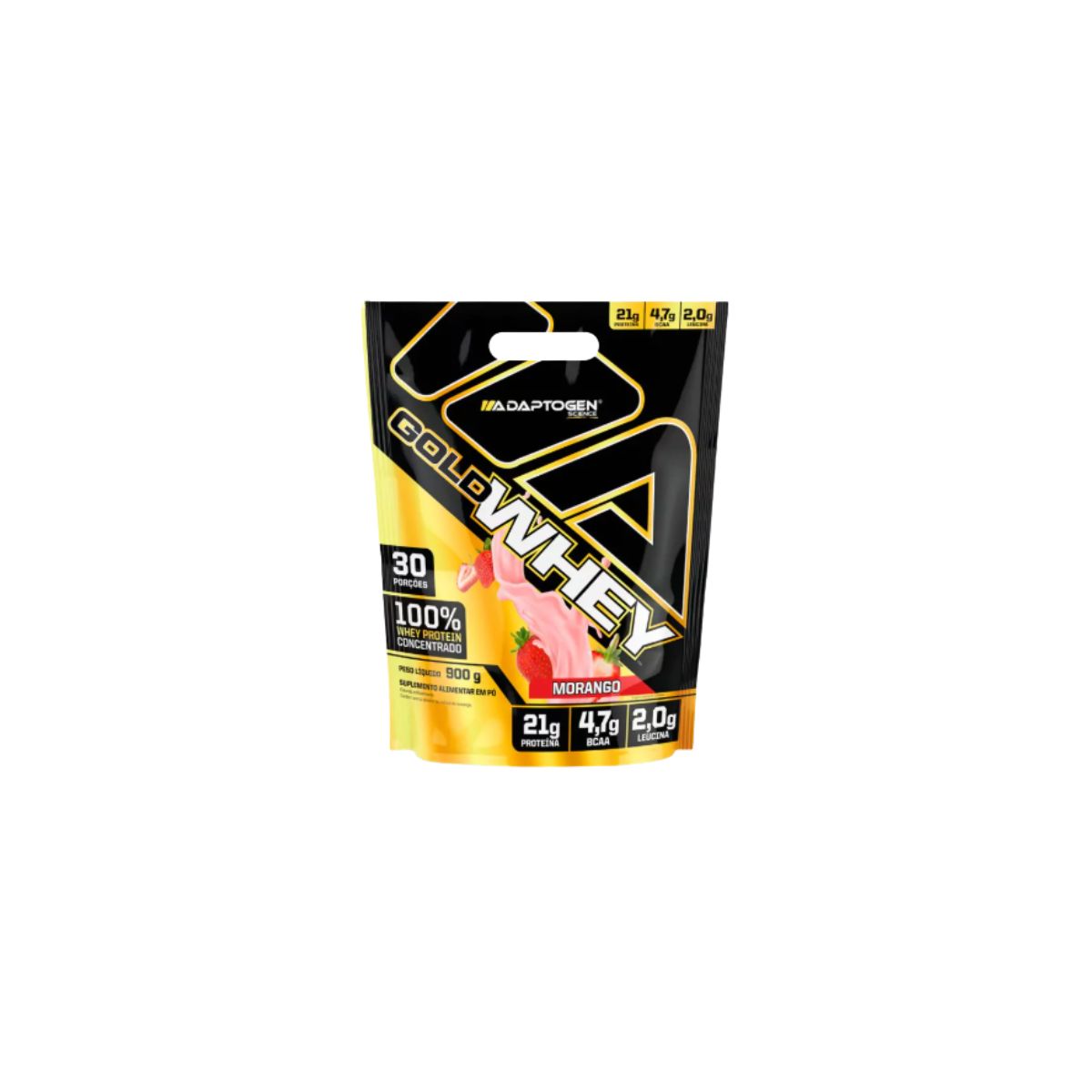 GOLD WHEY MORANGO 900G BAG