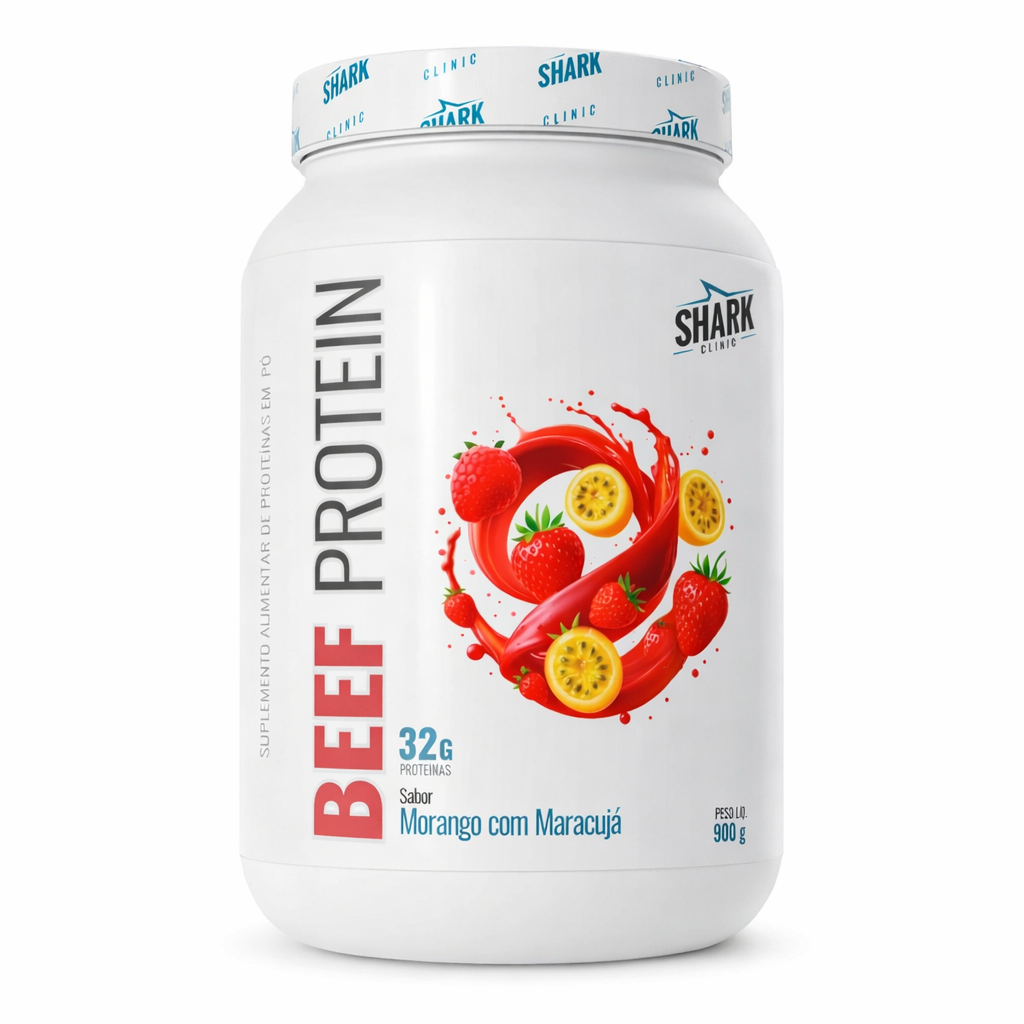 WHEY BEEF PROTEIN  SABOR MORANGO / MARACUJA 900G