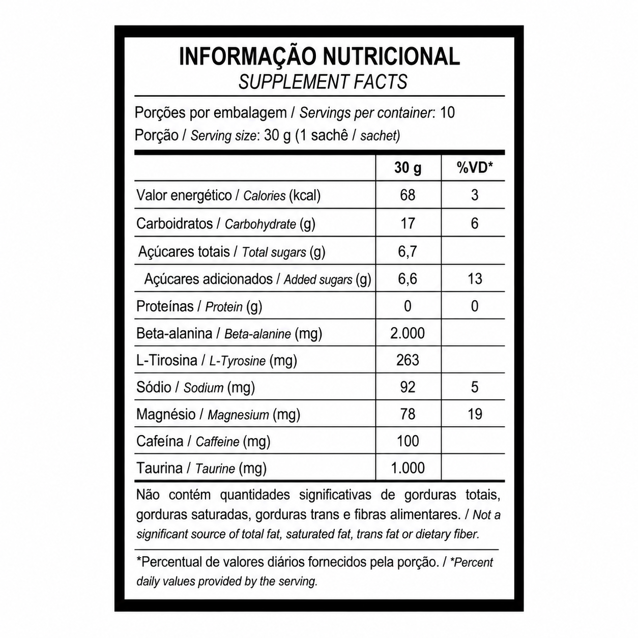 PRÉ TREINO HÓRUS GEL ENERGETICO 30G