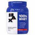 MAX 100% WHEY POTE 900G MORANGO