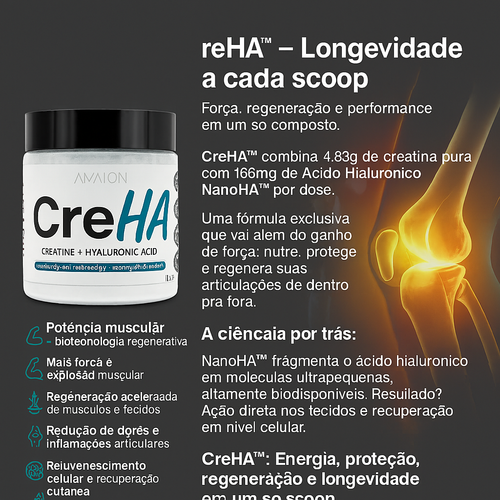 CREATINA CreHA  CREATIUNA + ACIDO HIALURONICO 300 G