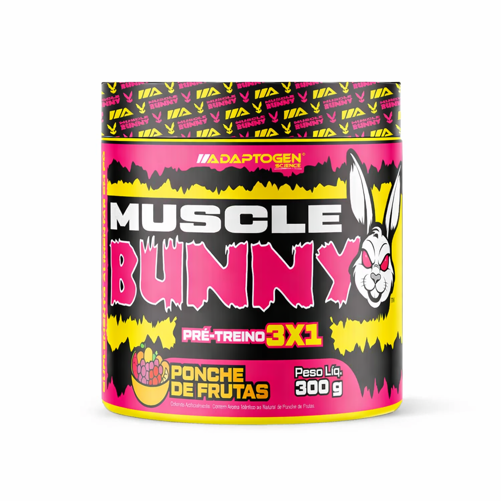 PRÉ -TREINO ADAPTOGEM MUSCLE BUNNY  PONCHE DE FRUTAS 300G