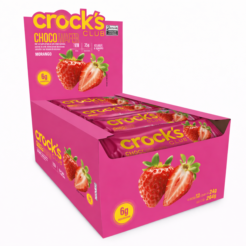 CROCKS CLUB WAFER C/ WHEY MORANGO 12 x 25G