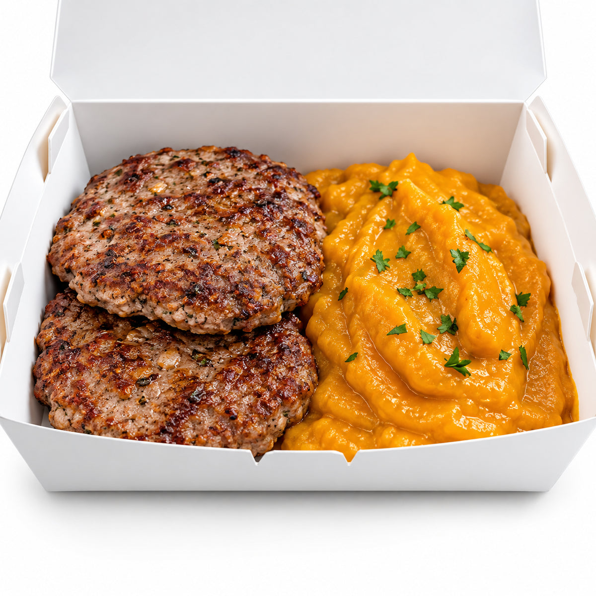 Marmita Congelada Fits Hamburguer com Pure de Batata 300gr