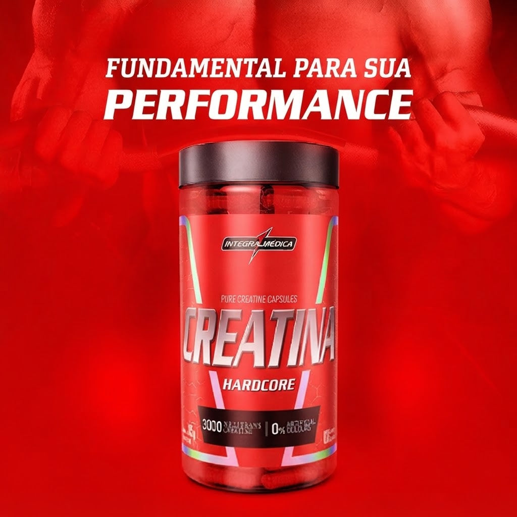 CREATINA 100% PURA HARDCORE 300G  60 CAPSULAS