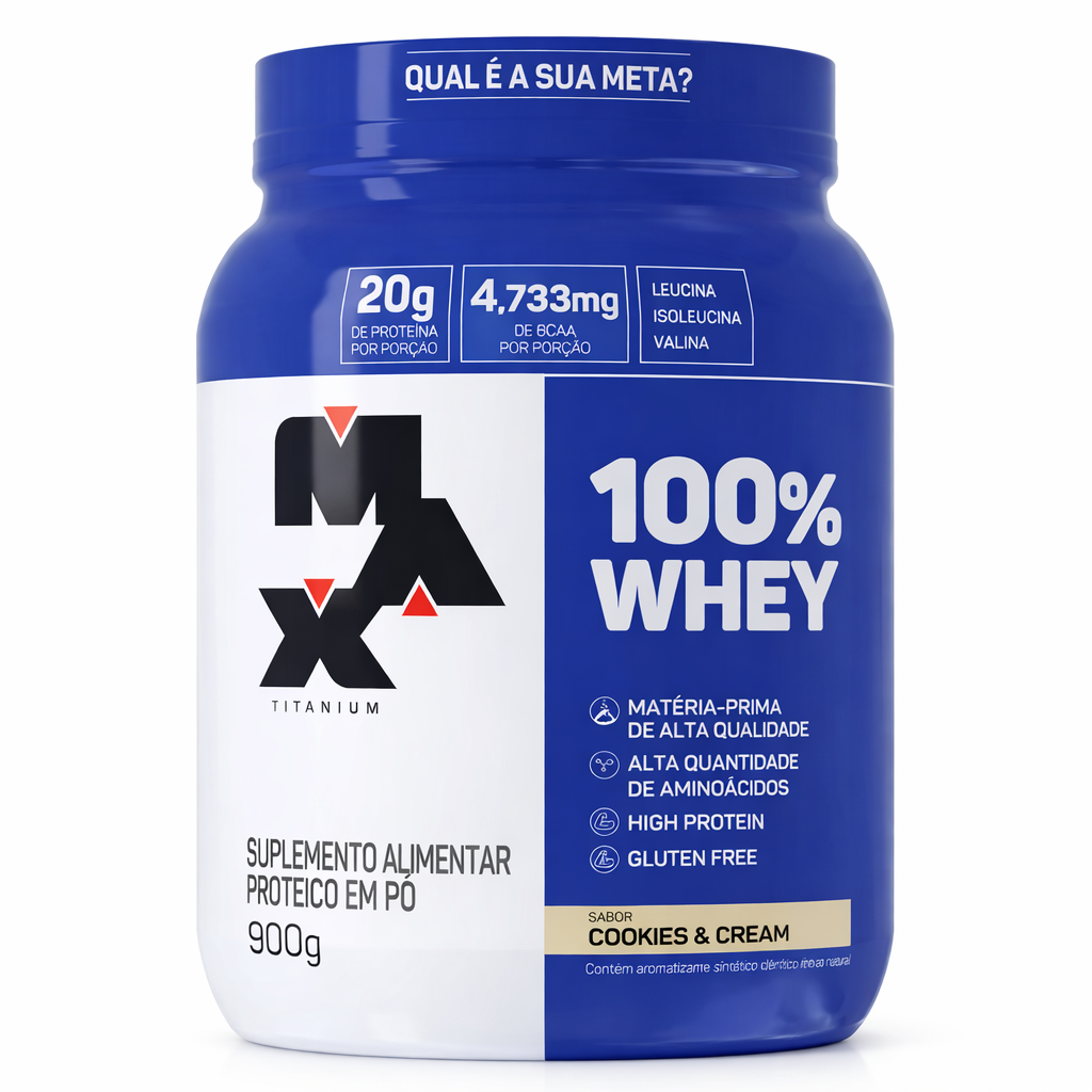 MAX 100% WHEY POTE 900G COOKIES & CREAM