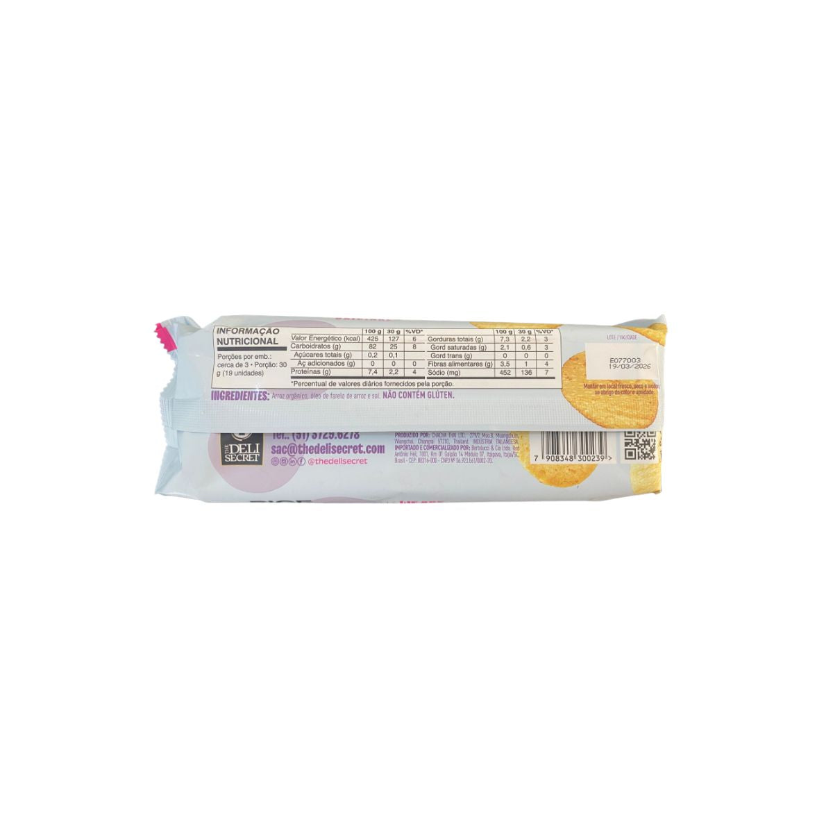 BISCOITO ARROZ RICE CRACKER ORIGINAL 100G