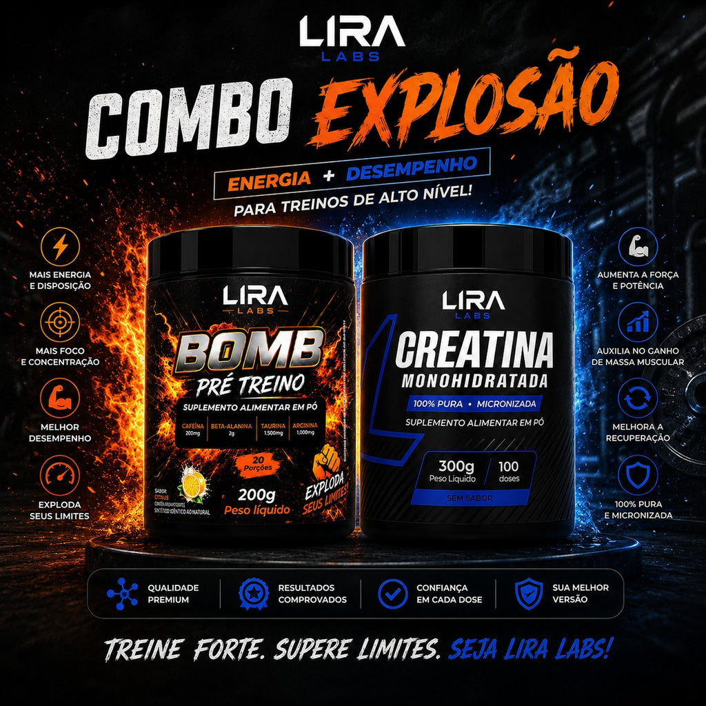 COMBO LIRA LABS CREATINA + PRÉ TREINO LIMÃO SICILIANO