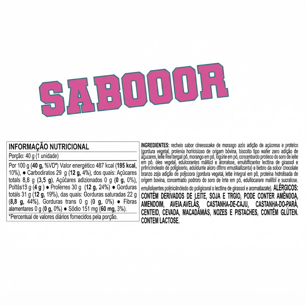 ChocoBARPROTEIN Oz  SABOOOR  40G ZERO AÇUAR