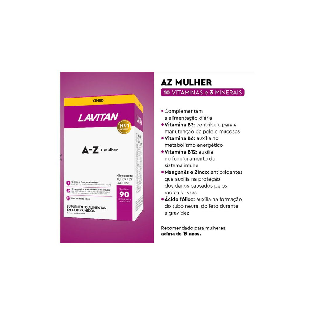 LAVITAN VIT AZ MULHER COMP REV FR C/ 90
