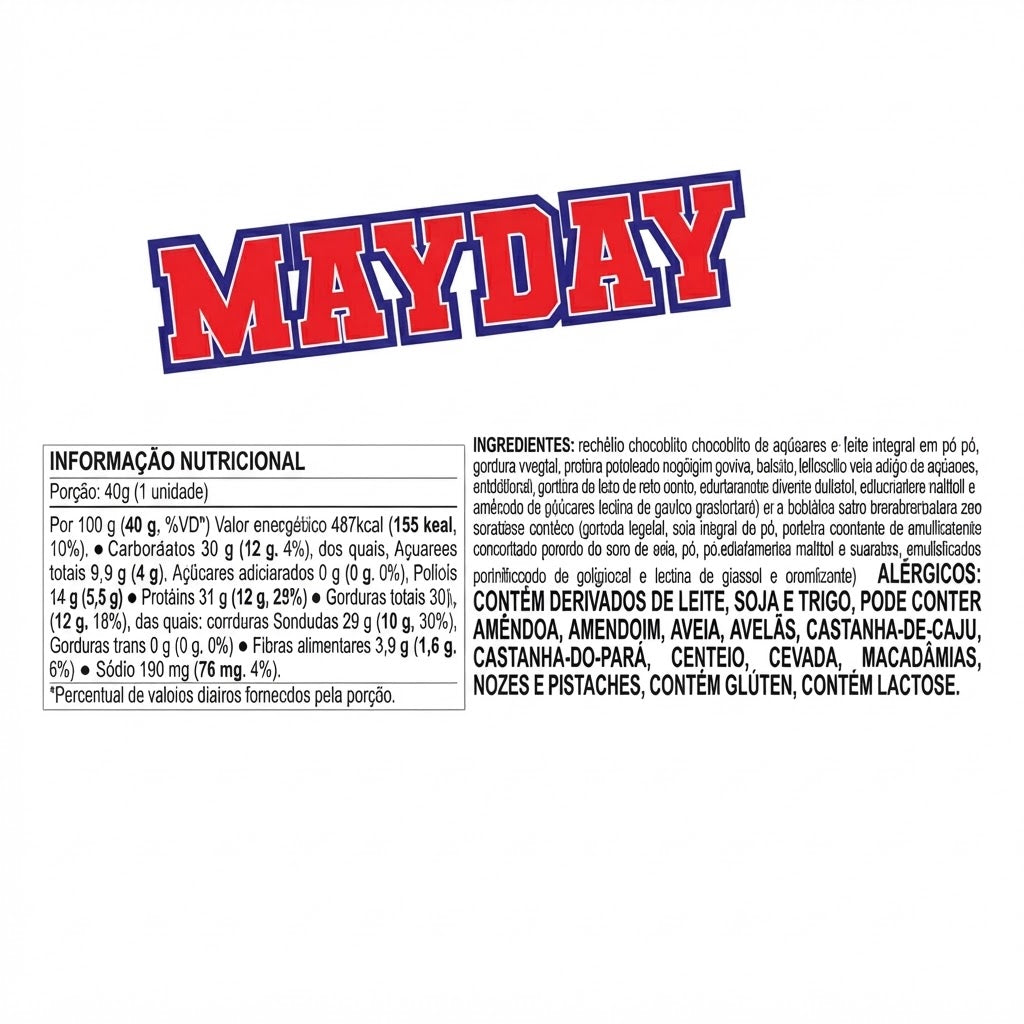 ChocoBARPROTEIN Oz  MAYDAY 40G ZERO AÇUAR