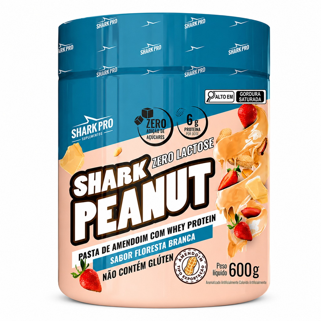 PASTA DE AMENDOIM SHARK PEANUT ZERO LACTOSE  FLORESTA BRANCA 600g